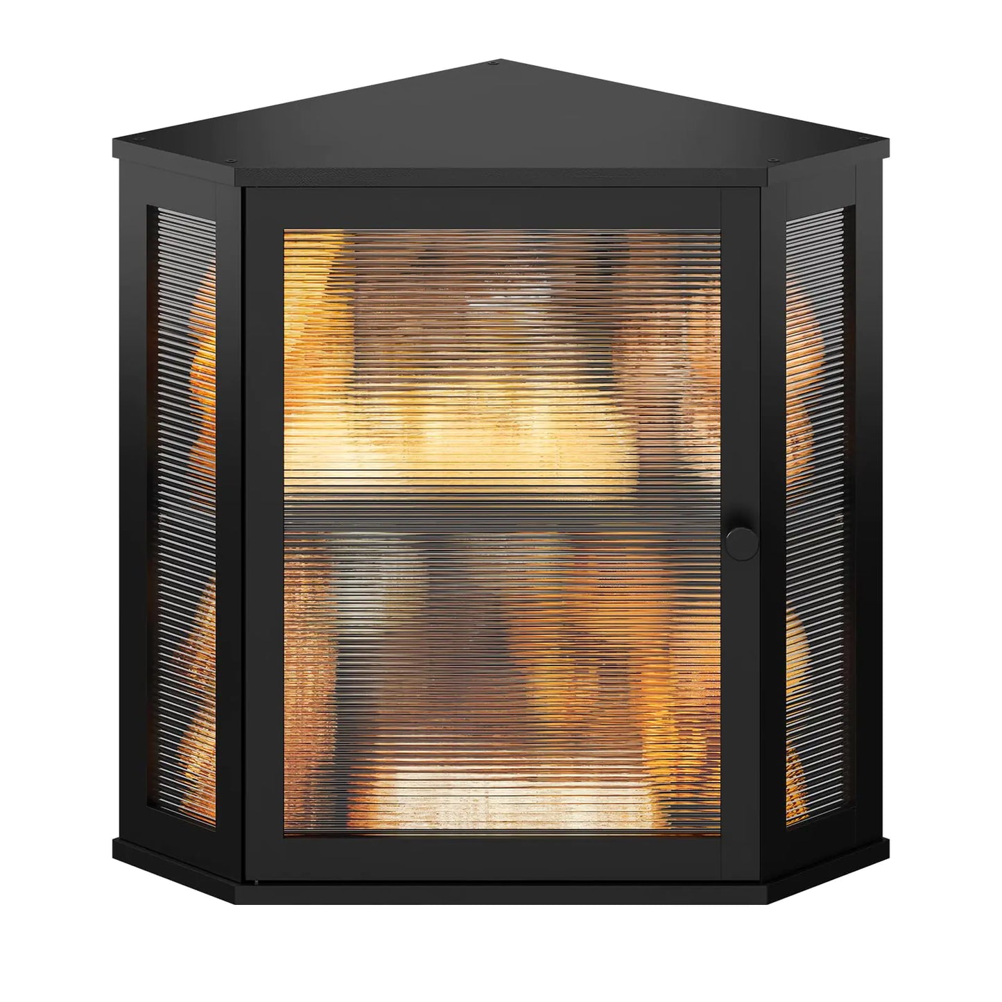Dluxe Ave. Corner Bread box Kitchen/ with Acrylic Door (Black Extra Large)