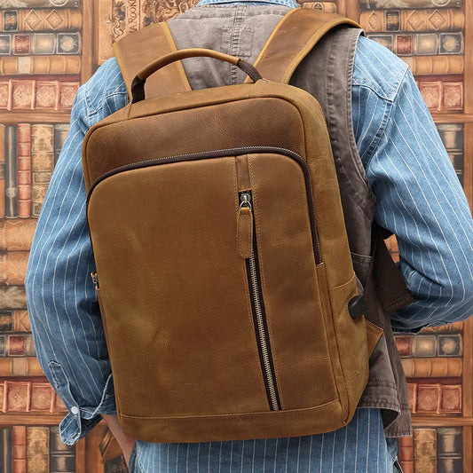 Dluxe Ave. Large Genuine Leather Backpack