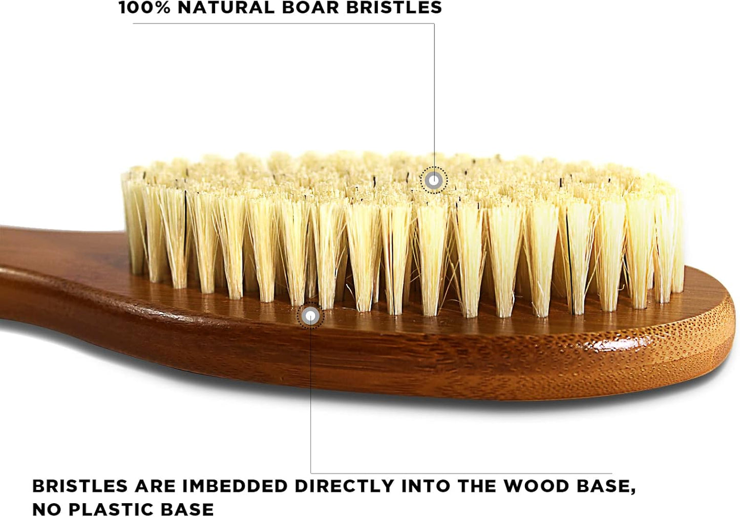 Dluxe Ave. 19.68Inch Natural Boar Bristles, Anti-Slip Extra Long Handle  (1 Pack)