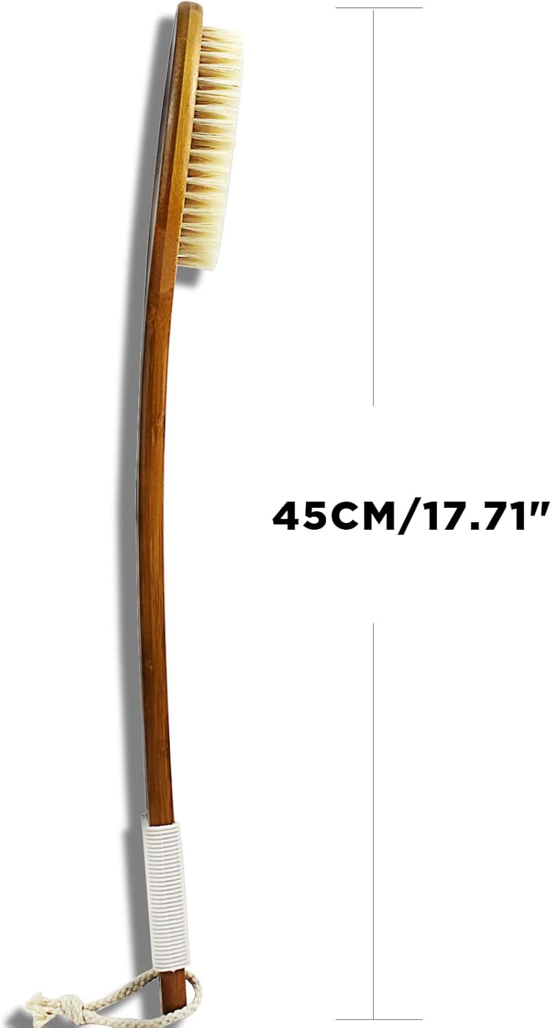 Dluxe Ave. 19.68Inch Natural Boar Bristles, Anti-Slip Extra Long Handle  (1 Pack)