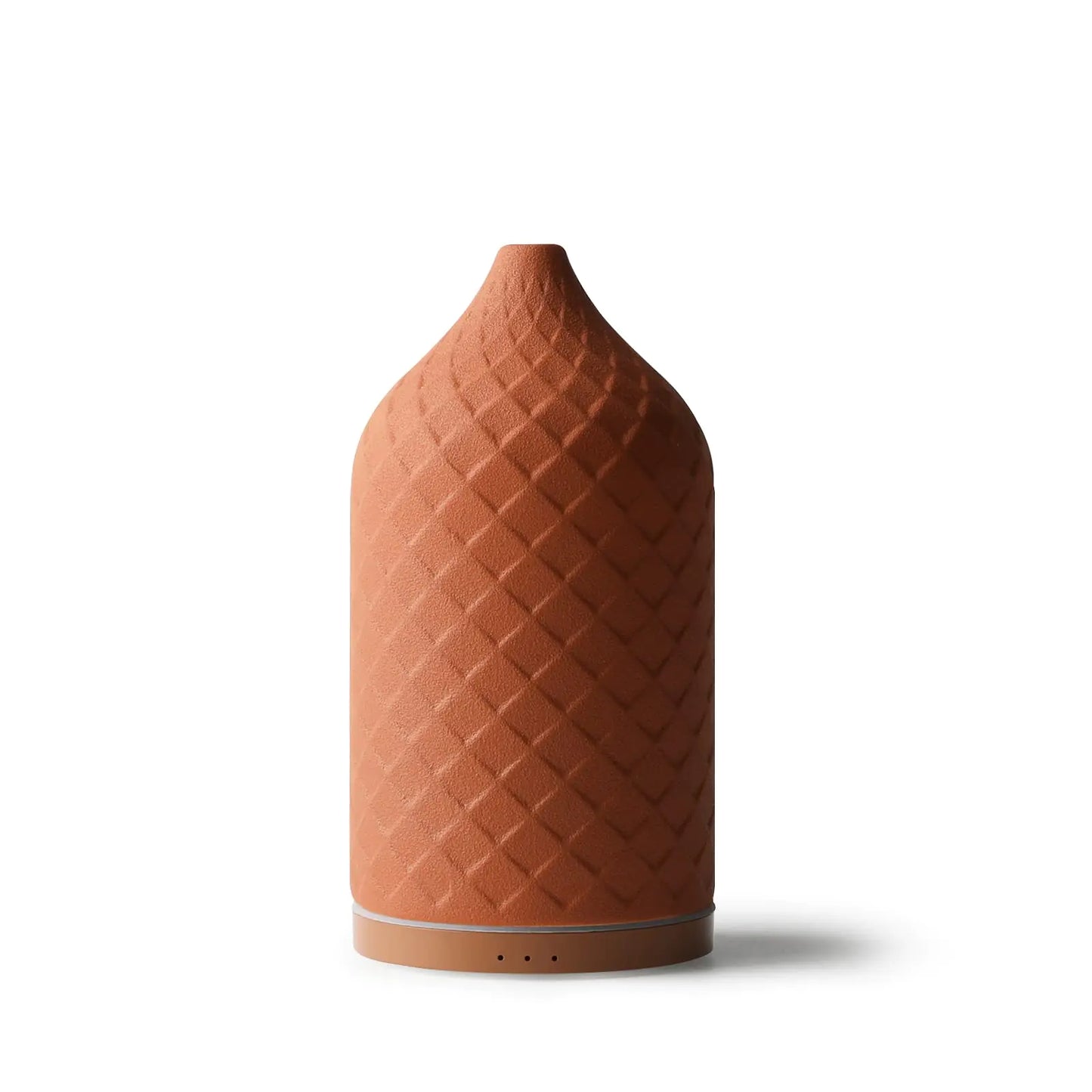 Dluxe Ave. Ceramic Aromatherapy Diffuser for Essential Oils, 120ml. 7 LED Lights for Large Room/Yoga Spa (Terracotta)