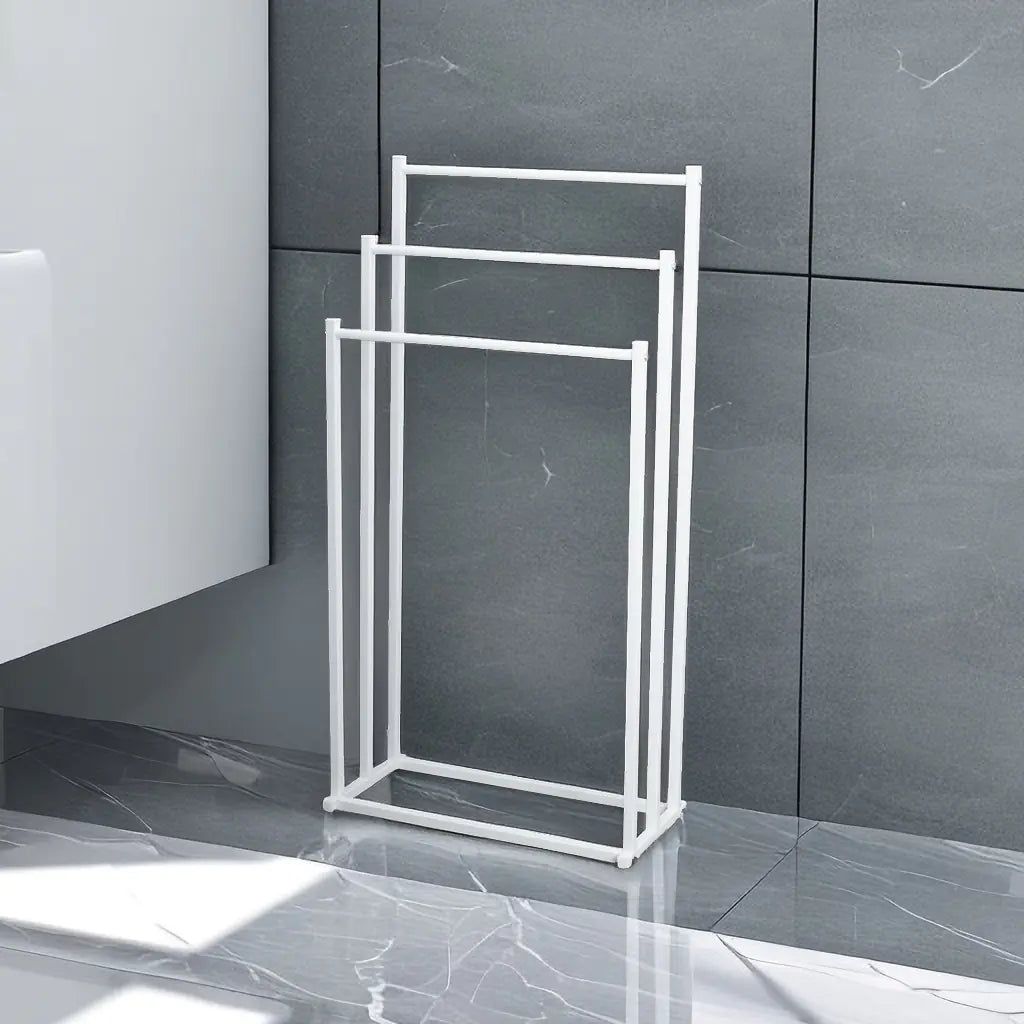 Dluxe Ave. Freestanding Towel Rack - No Drilling Metal Bathroom Stand