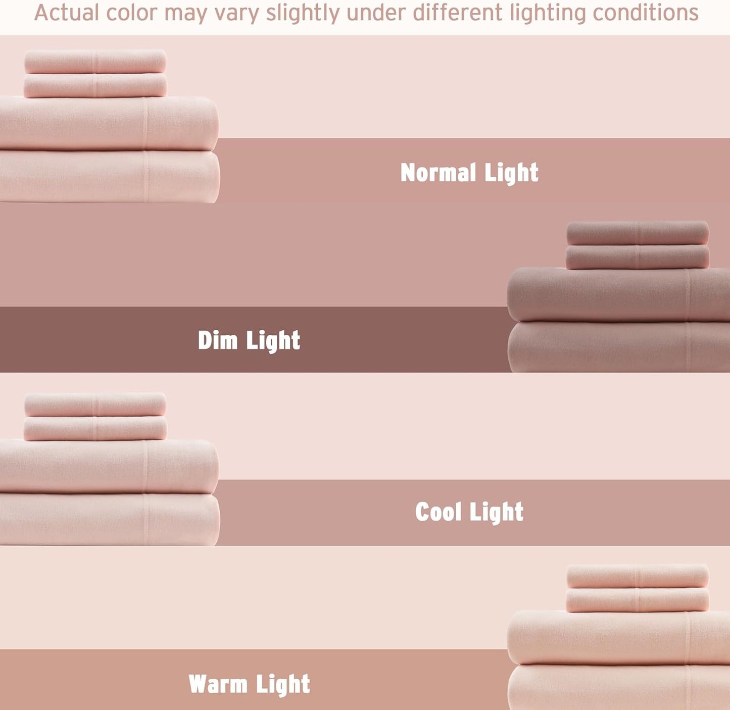 Dluxe Ave. ( FULL) 4 Pcs Sheet Set Cotton Jersey Knit, All Season Cotton, Deep Pocket Fits Up to 16",  Blush