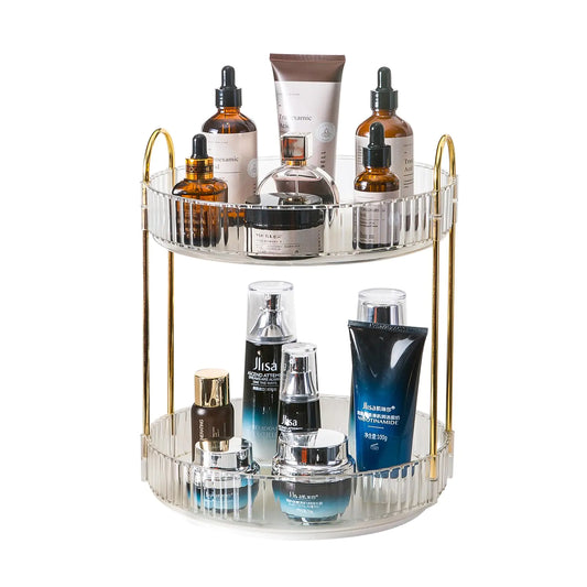 Dluxe Ave. 360 Rotating Makeup Organizer/2Tier Large (Clear)