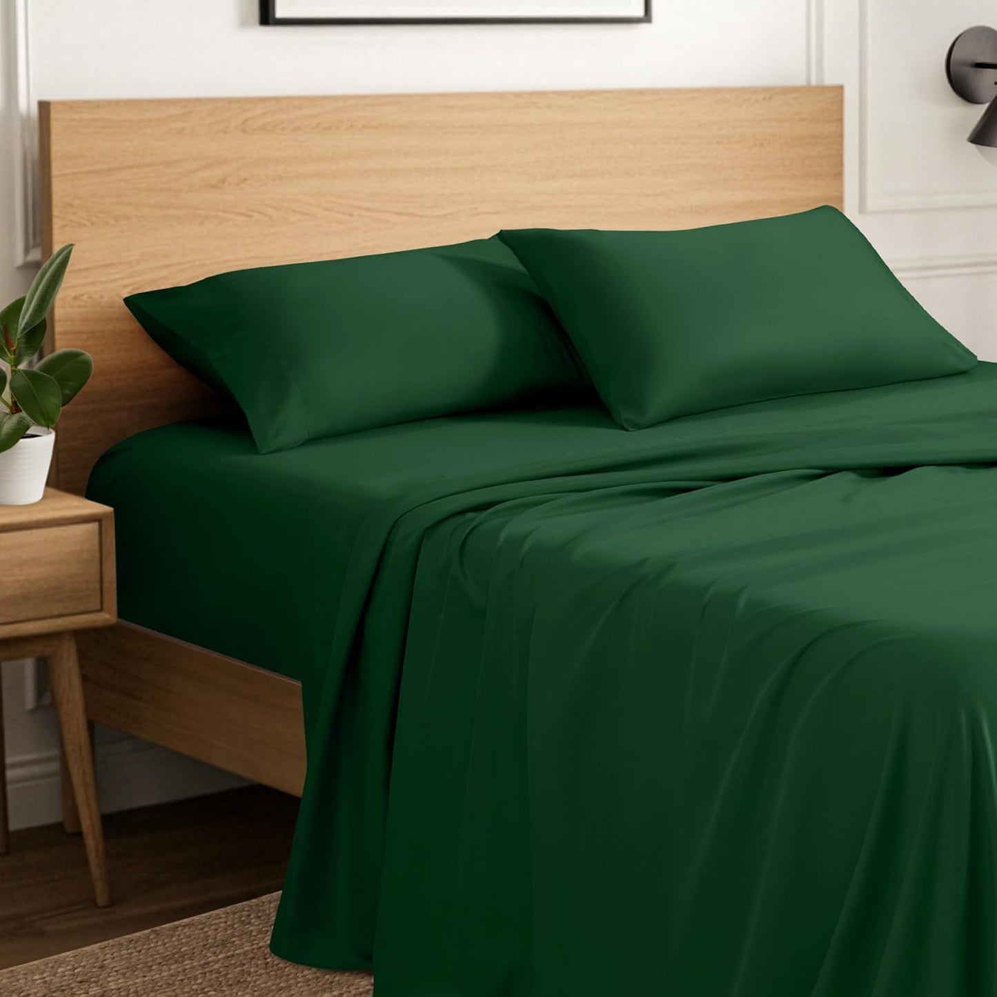 Dluxe Ave. ( FULL )  Extra Long Sheet Set,  Extra Soft Easy, Deep Pockets, XL Forest Green