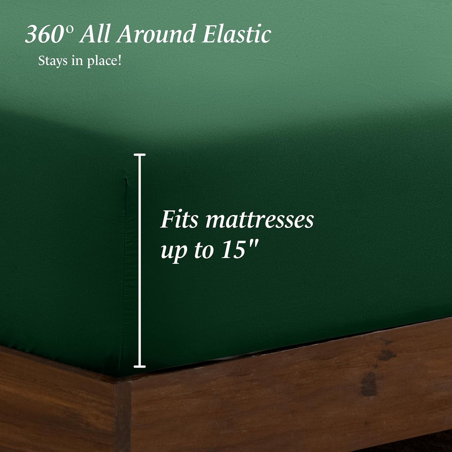 Dluxe Ave. ( FULL )  Extra Long Sheet Set,  Extra Soft Easy, Deep Pockets, XL Forest Green