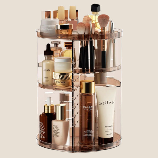 Dluxe Ave. Rotating Makeup Organizer Countertop/Adjustable Trays Spinning