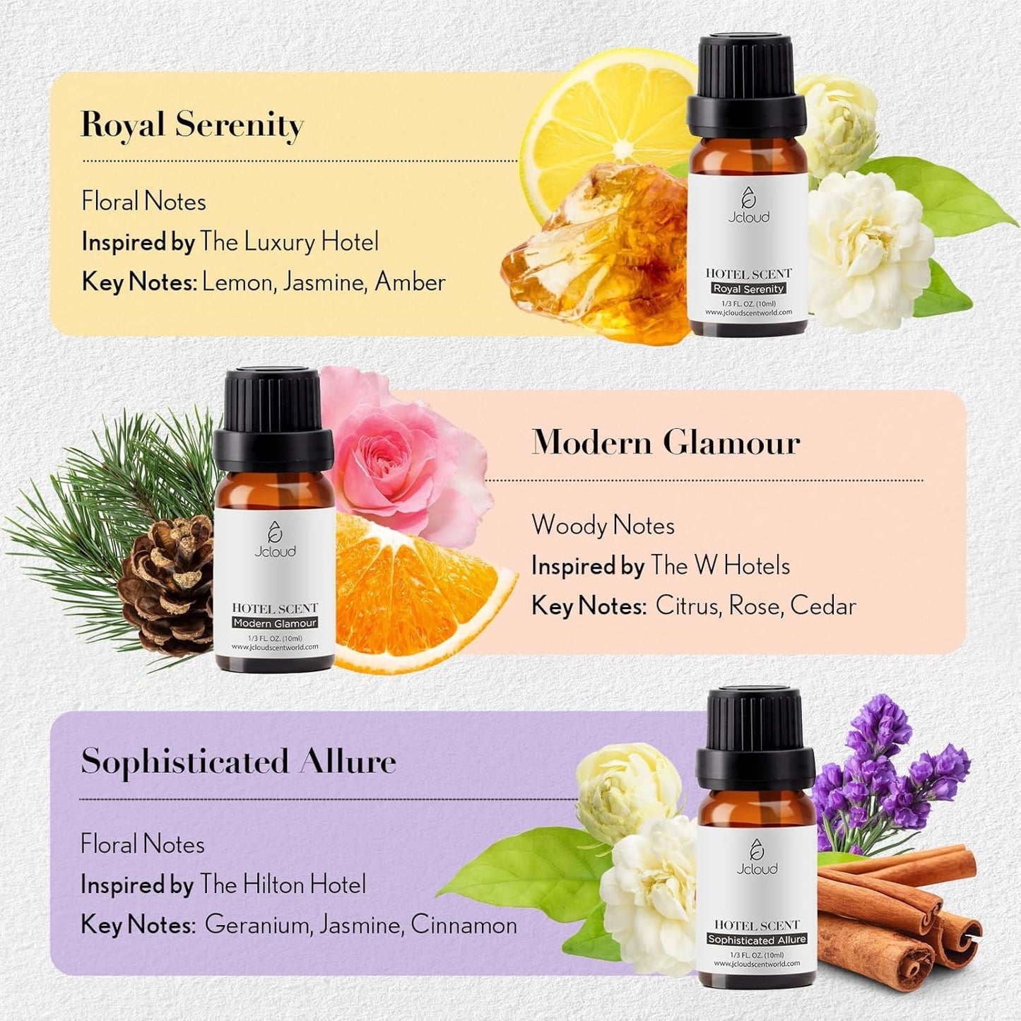 Dluxe Ave.  6 Luxury Hotel Inspired Essential Oils/ Pure Aromatherapy Diffuser / 6x10mL