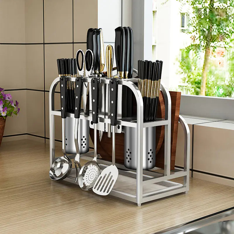 Dluxe Ave. Integrated Chopping Board Rack with Knife Storage
