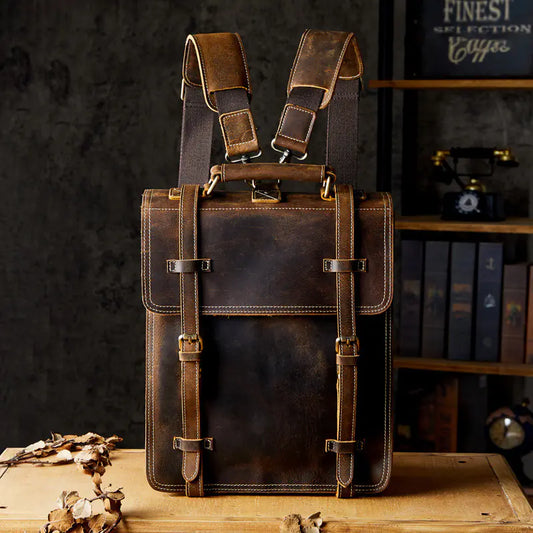Dluxe Ave. Genuine Leather Cowhide Backpack