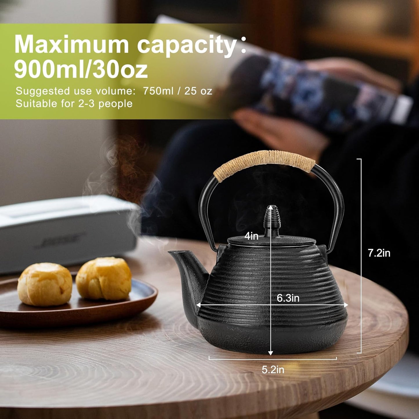 Dluxe Ave. Japanese Cast Iron Teapot - Traditional Iron Kettle