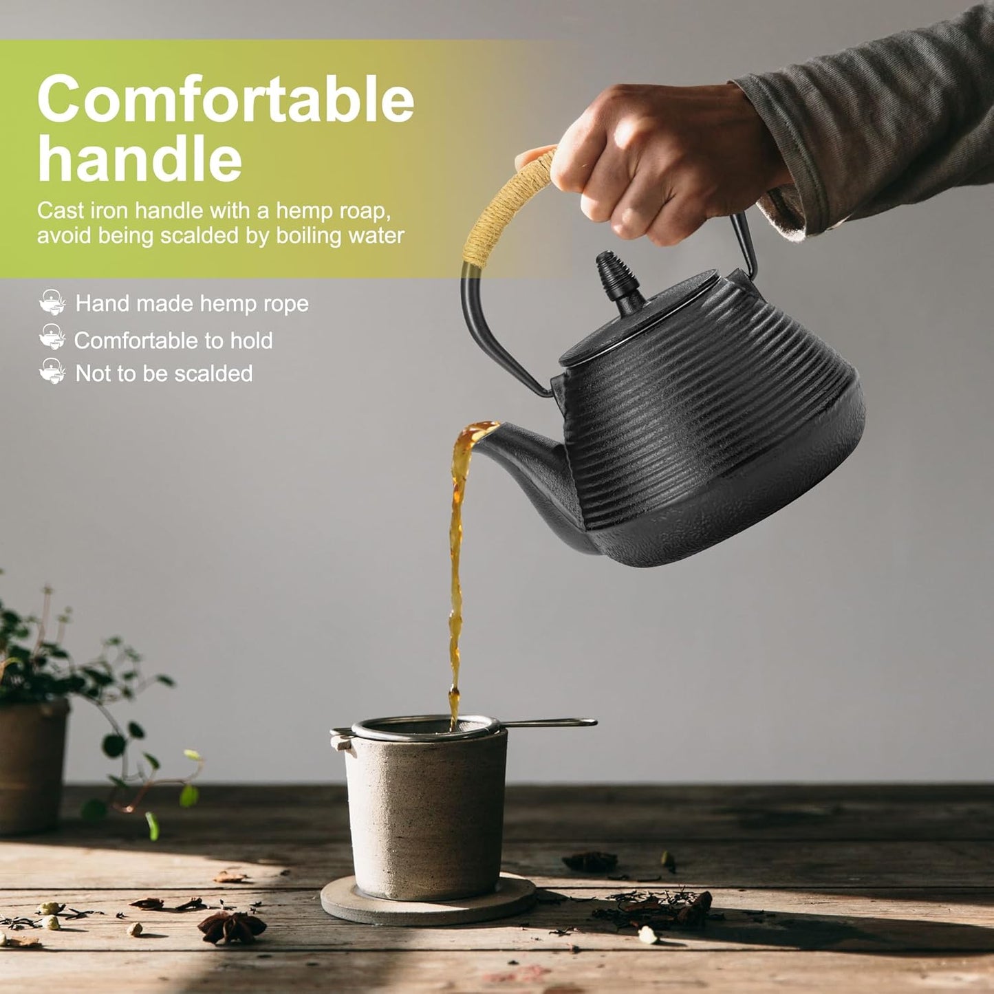 Dluxe Ave. Japanese Cast Iron Teapot - Traditional Iron Kettle