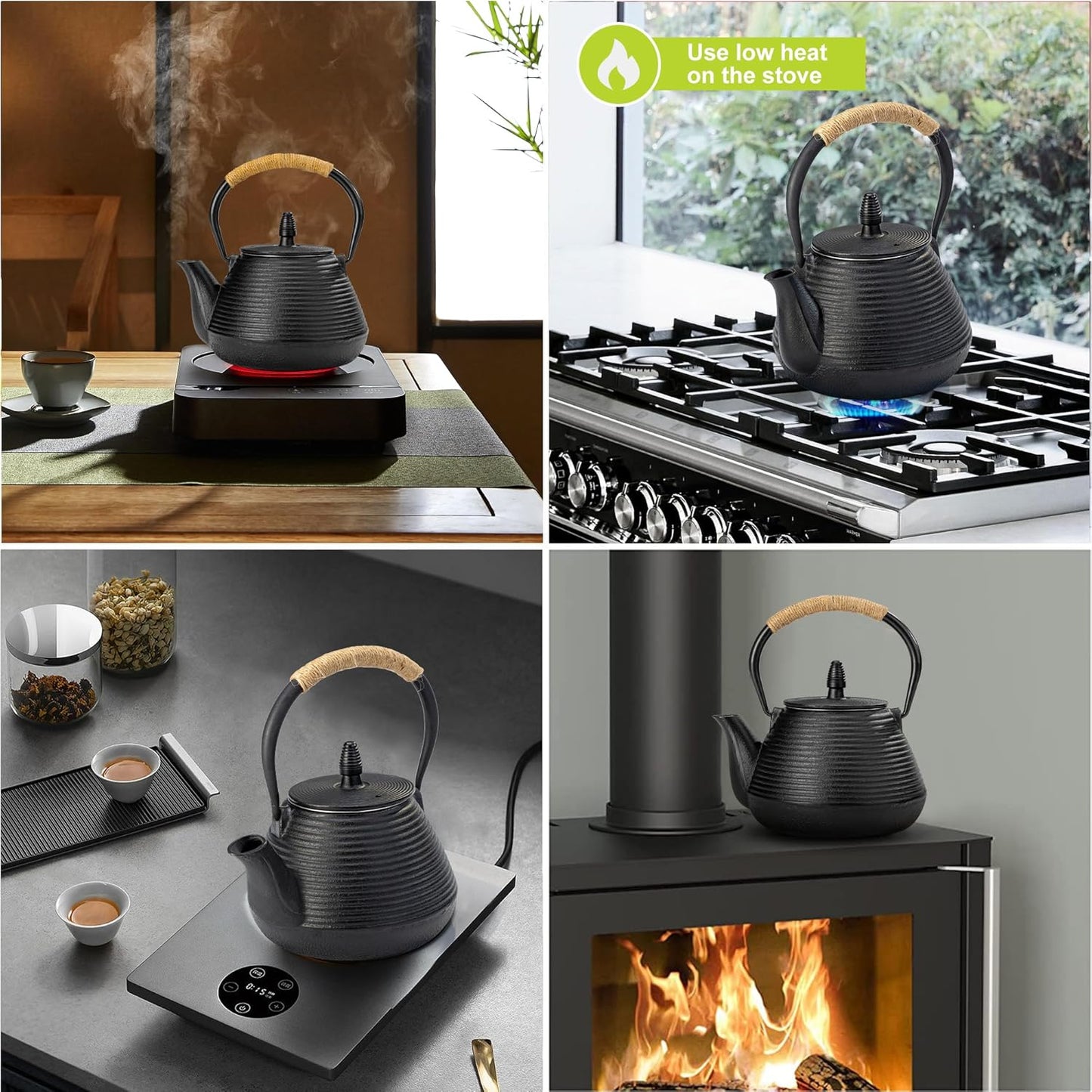 Dluxe Ave. Japanese Cast Iron Teapot - Traditional Iron Kettle