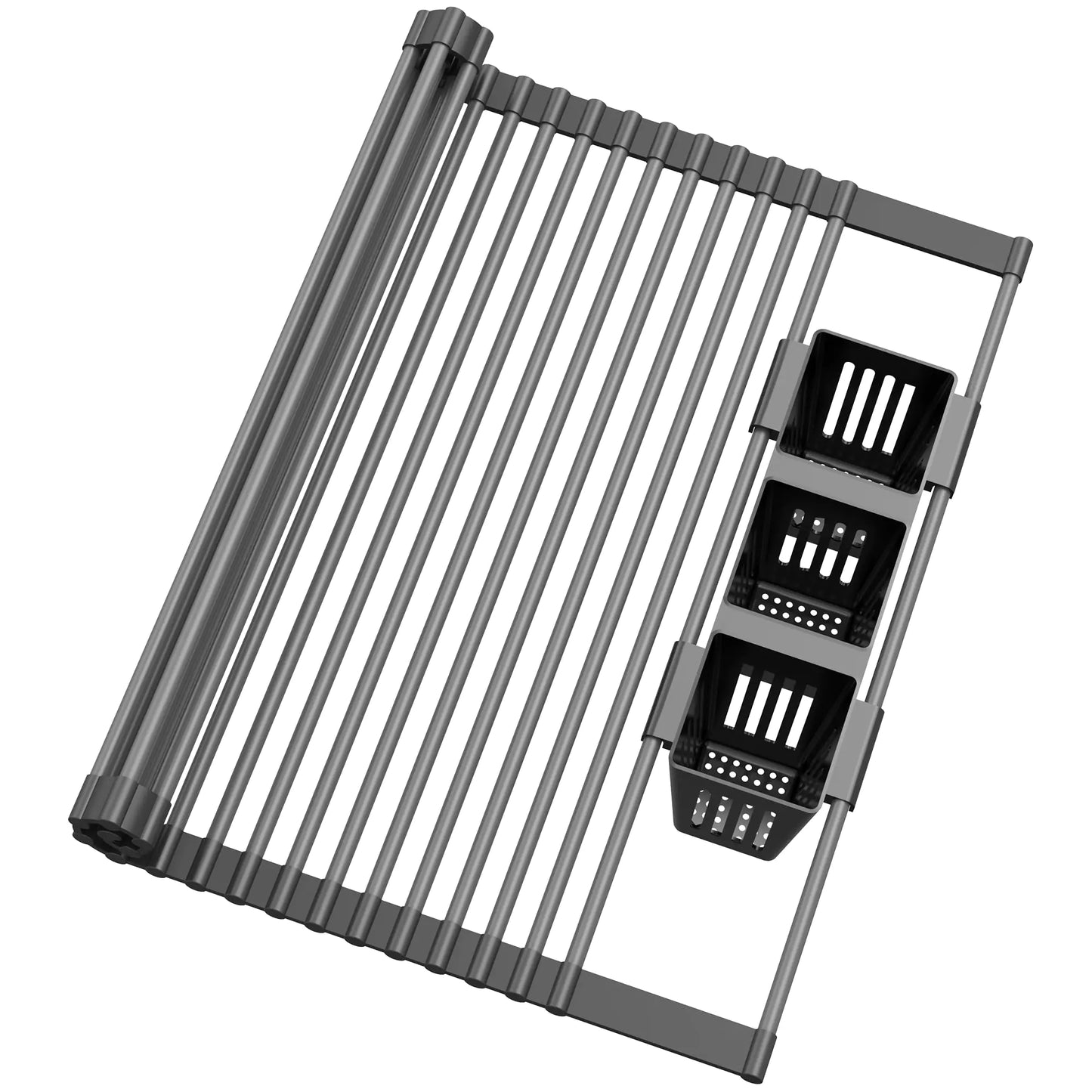 Dluxe Ave. Roll Up Dish Drying Rack Silicone (Black) 17.3" x 17.6"