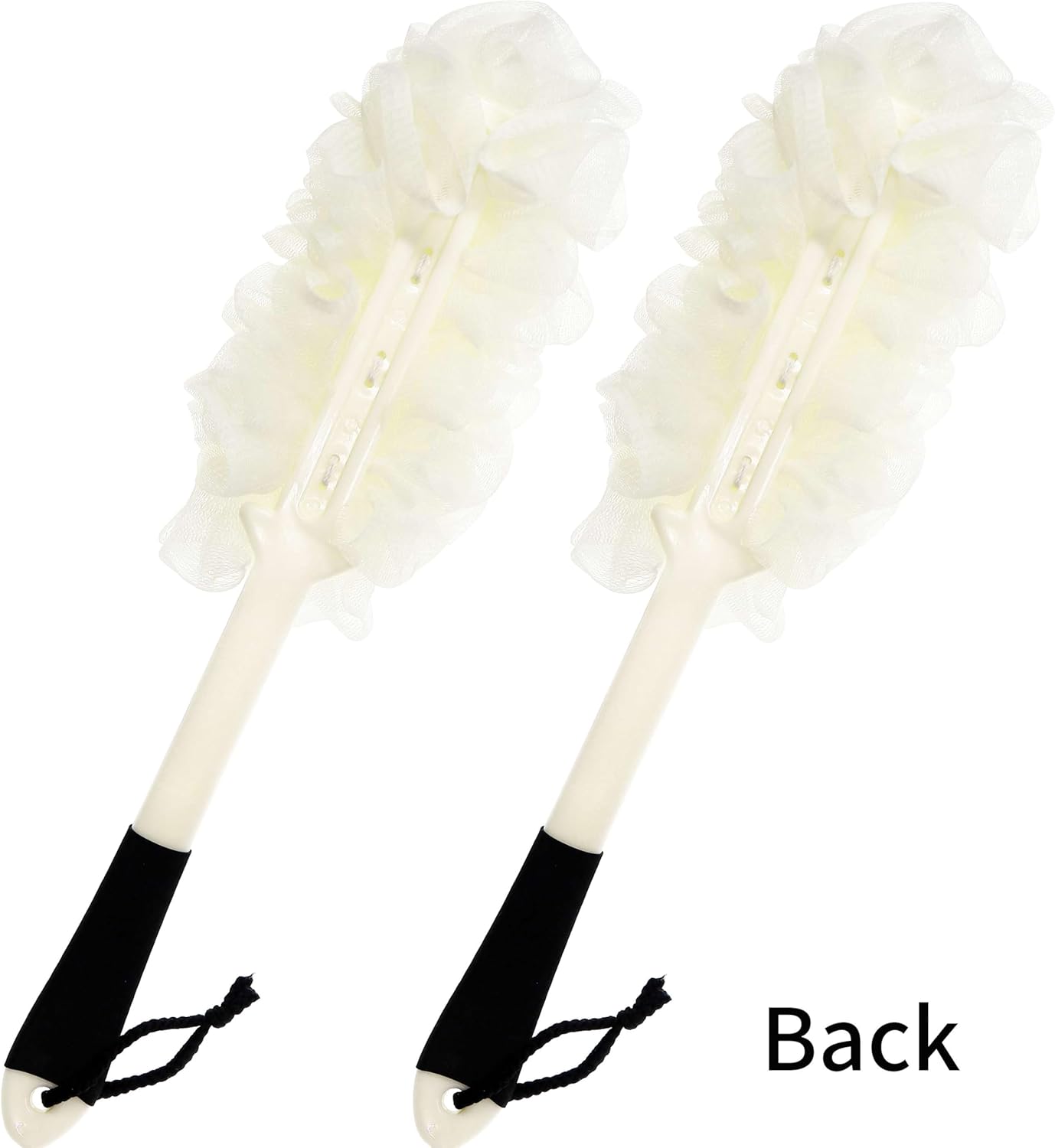 Dluxe Ave. Loofah Back Scrubber with Non-Slip Handle, Soft Nylon Mesh Sponge, 2 Pack