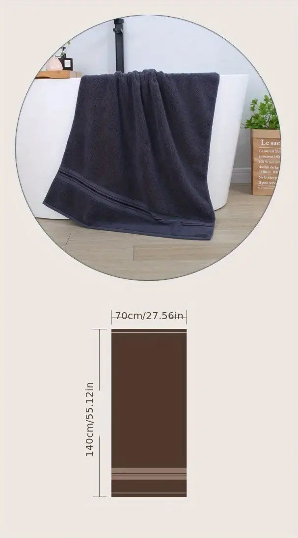 Dluxe Ave. 1PC Super Soft Combed Cotton Bath Towel, Highly Absorbent