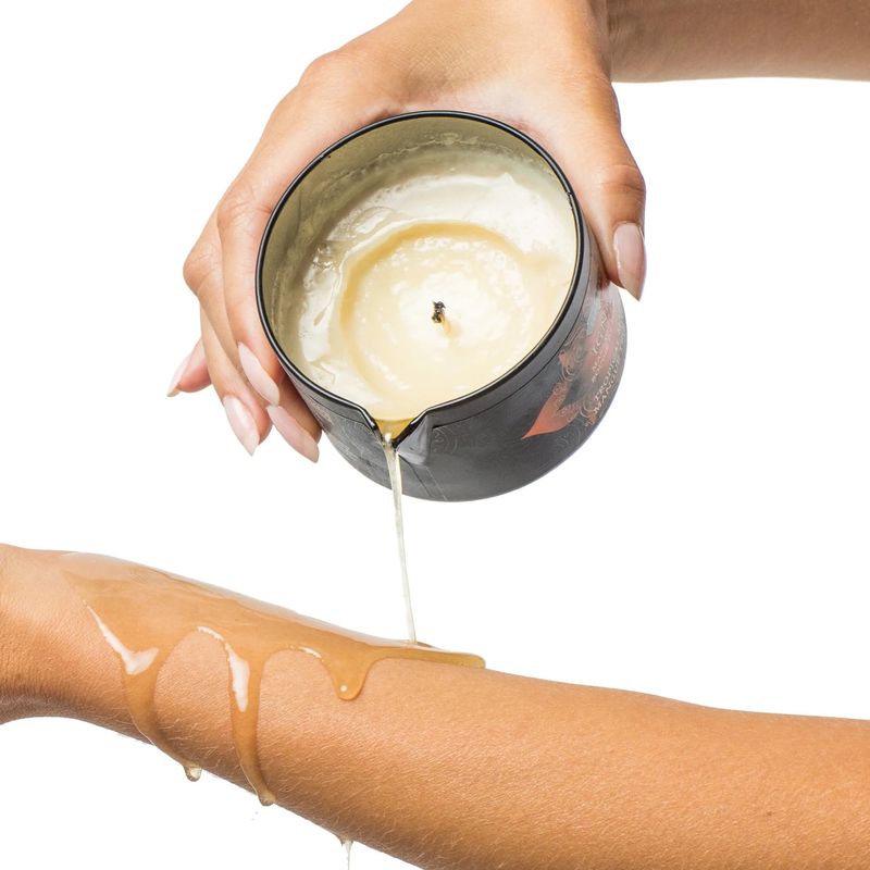 Dluxe Ave. Ignite Massage Candle with Coconut Oil and Soy Based/ Wax-Free Formula/ Tropical Mango Scented 6 oz/170 g