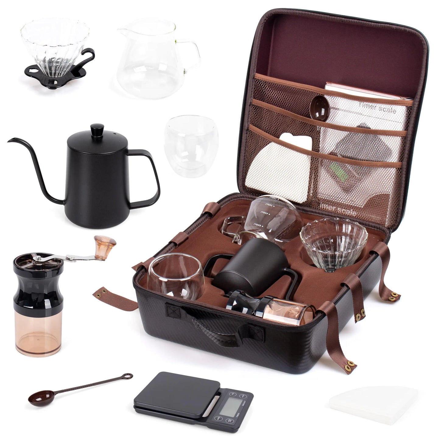 Dluxe Ave. 9-Piece Coffee Making & Serving Full Set/ Travel