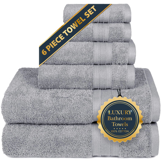 Dluxe Ave. Soft & Plush Luxury Towel Set/ 100% Cotton /Silverish Grey