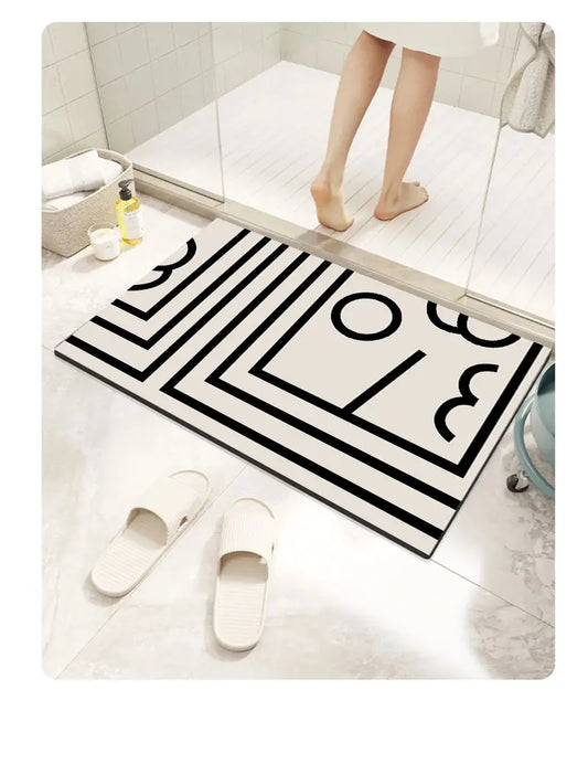 Dluxe Ave. Modern Non-Slip Two-Toned Bathroom Rug (1pc)