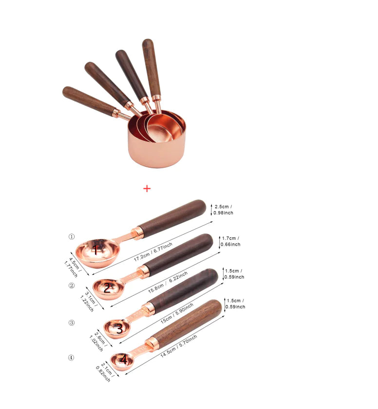 Dluxe Ave. Measuring Cup Set with Rose Gold Stainless Steel Spoons