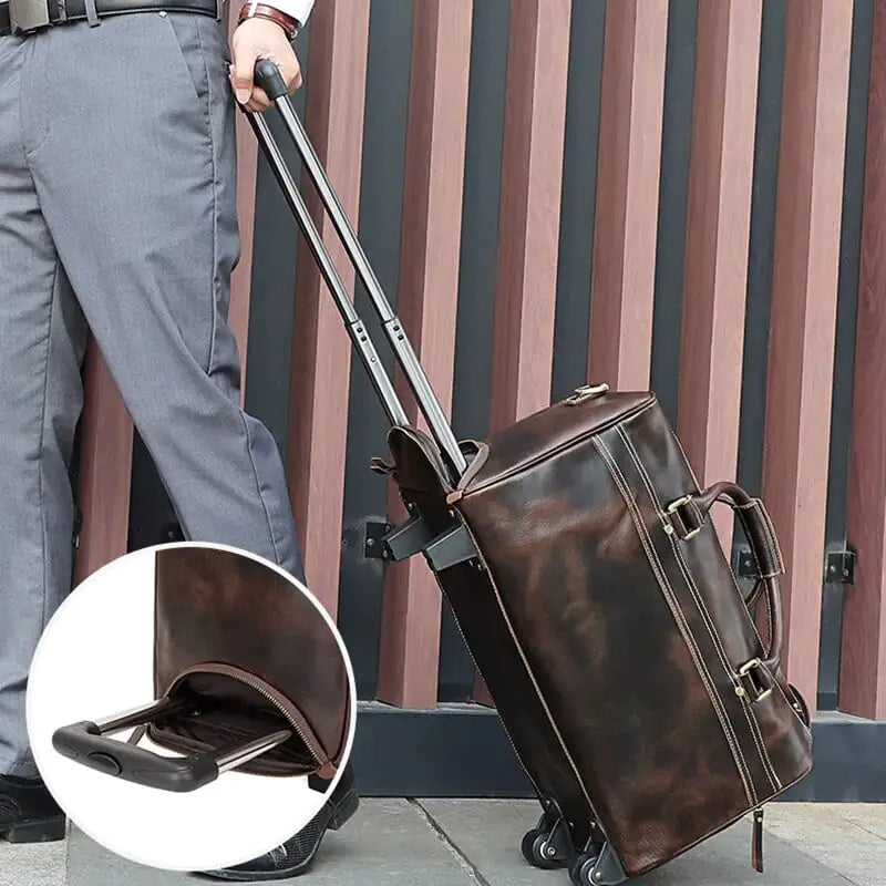 Dluxe Ave. Genuine Leather Large Travel Duffle Bag