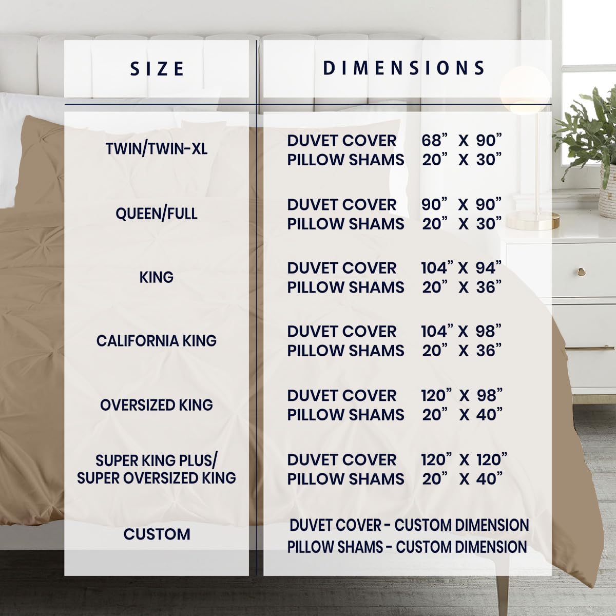 Dluxe Ave. ( KING ) 3 Pcs 600 Thread Count Pinch {Duvet Cover}Set, 100% Egyptian Cotton for All Season, / Taupe