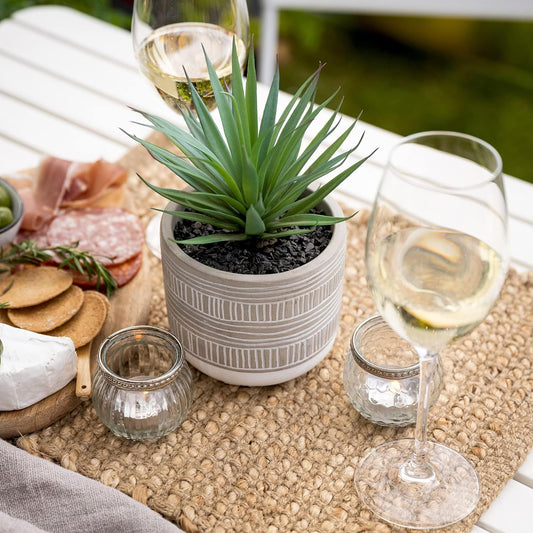 Dluxe Ave. 8" Artificial Succulent in Pot, Faux Plant