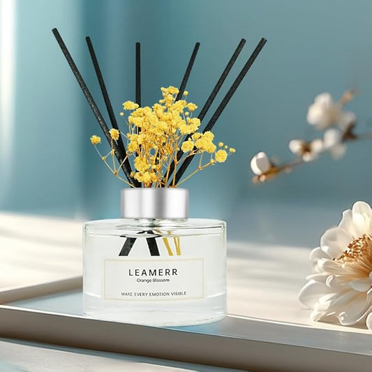 Dluxe Ave.  Set7 fl oz (210 ml) Orange Blossom Scent Oil Diffusers with 6 Reed Sticks