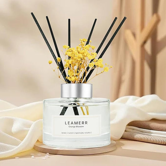 Dluxe Ave.  Set7 fl oz (210 ml) Orange Blossom Scent Oil Diffusers with 6 Reed Sticks