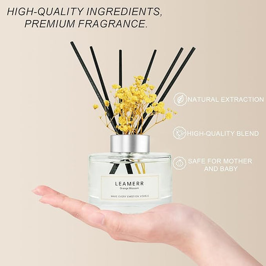 Dluxe Ave.  Set7 fl oz (210 ml) Orange Blossom Scent Oil Diffusers with 6 Reed Sticks
