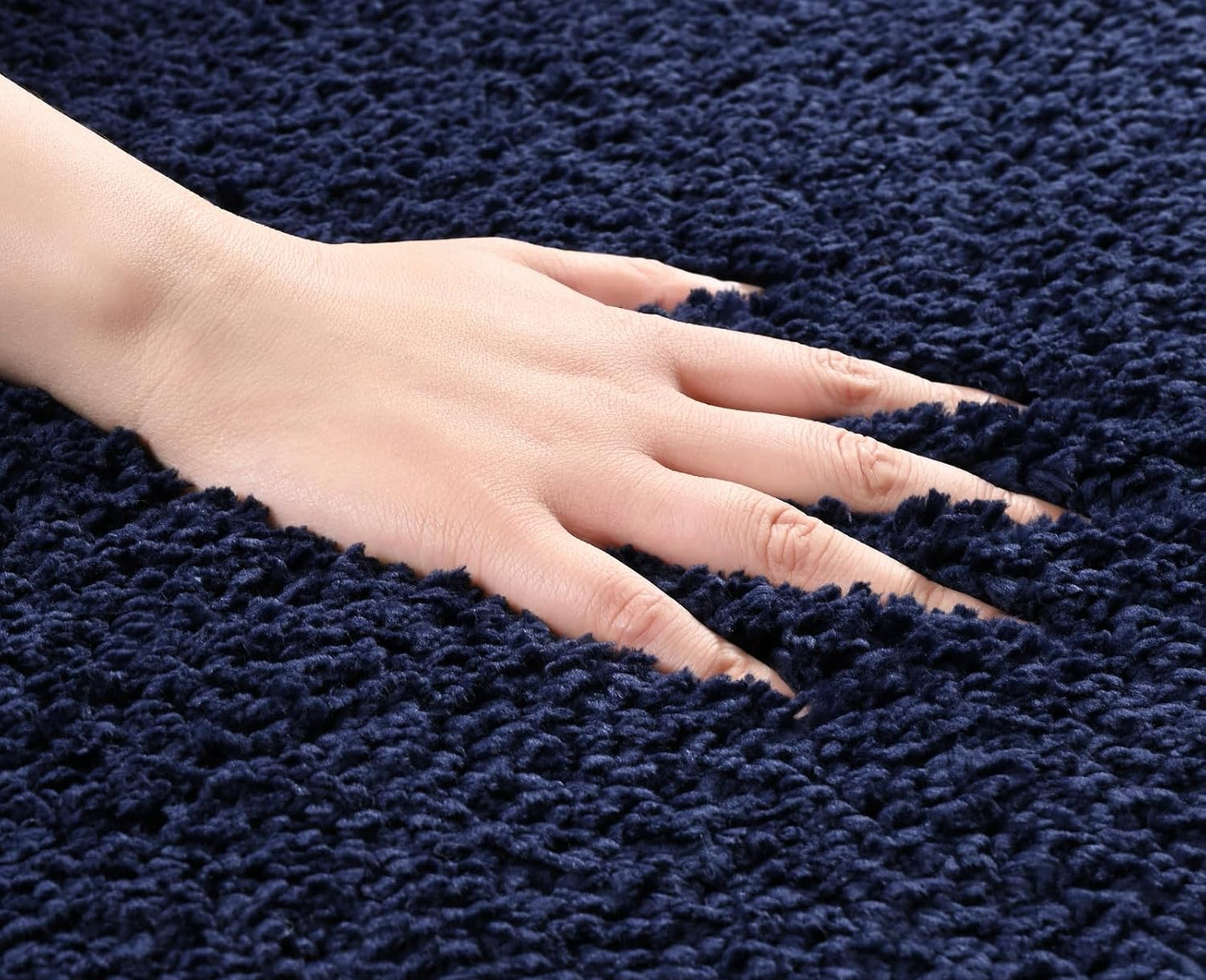Dluxe Ave. Bathroom Rug Runner 24x60 Inch Soft Thick Absorbent Microfiber Bath Rug for Bathroom, Machine Washable, Shaggy Plush, Non Slip / Navy