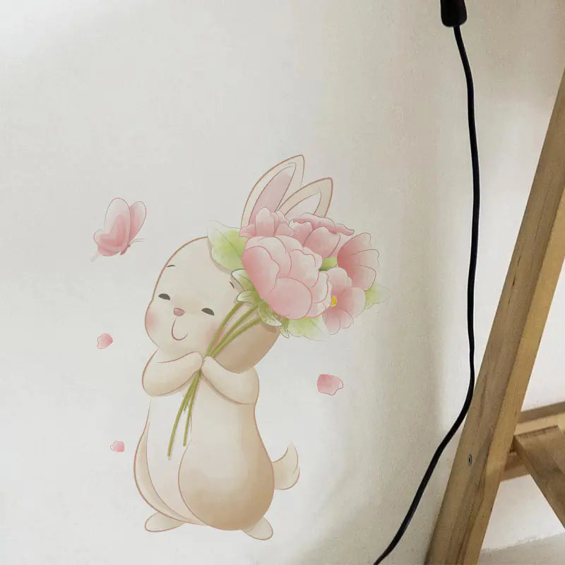 Dluxe Ave. Cartoon Rabbit Rose Butterfly Wall Stickers for Kids