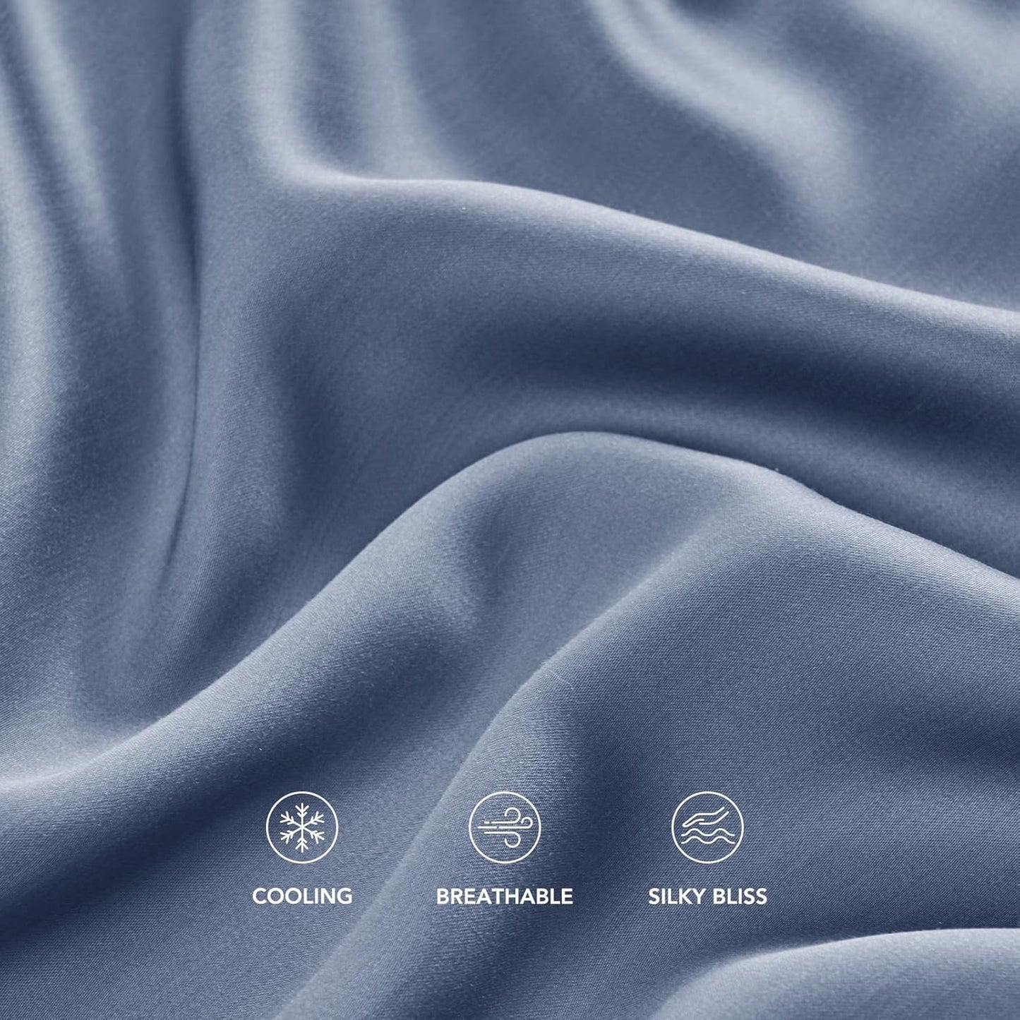 Dluxe Ave. ( QUEEN ) 4 Pcs Tencel Sheet Set/ Stormy Blue
