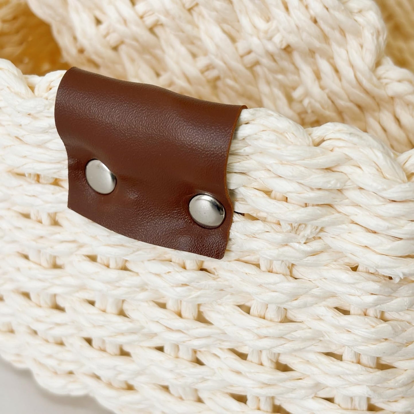Dluxe Ave. Small Beige Wicker Baskets Set of 3, Rope Handle/Small