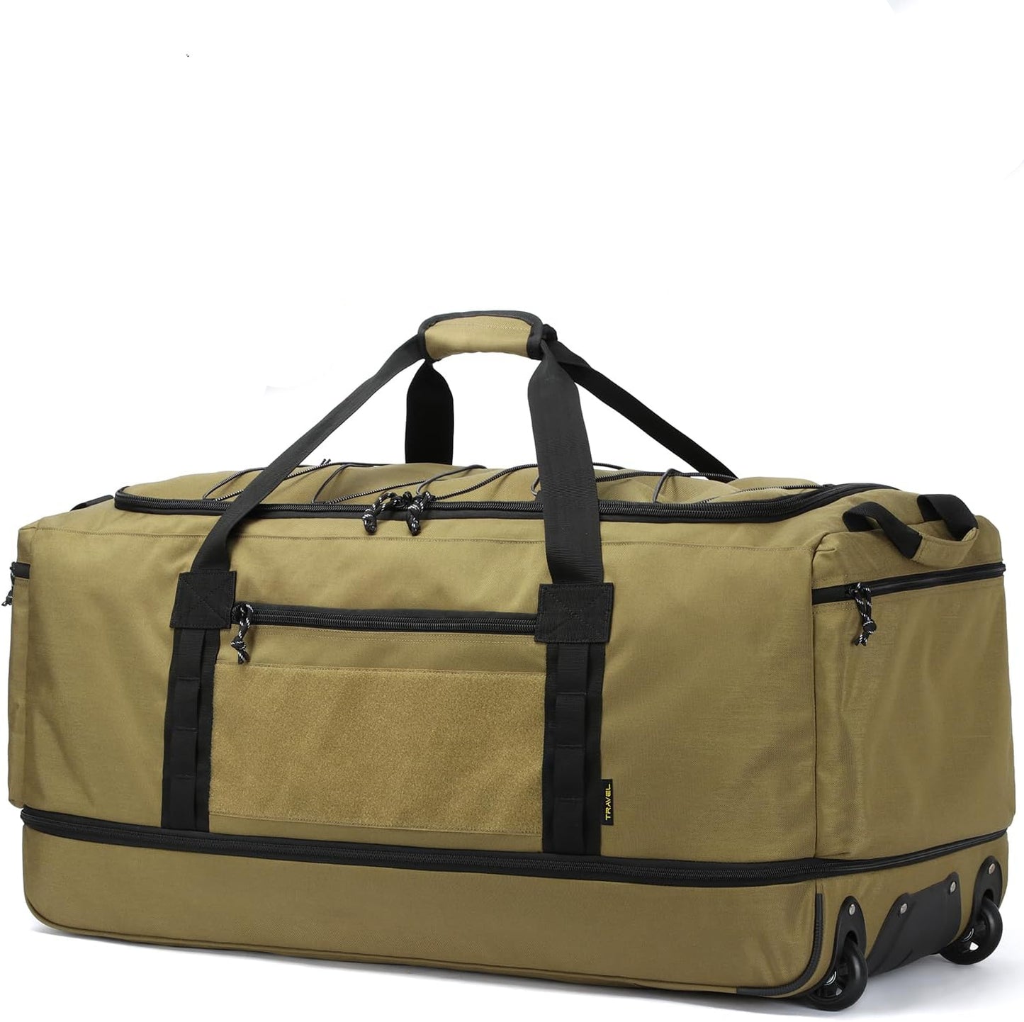 Dluxe Ave. Extra Large Expandable Travel Duffel Bag/ Heavy Duty Military Duffle Bag/ Foldable Carry On/ Brown