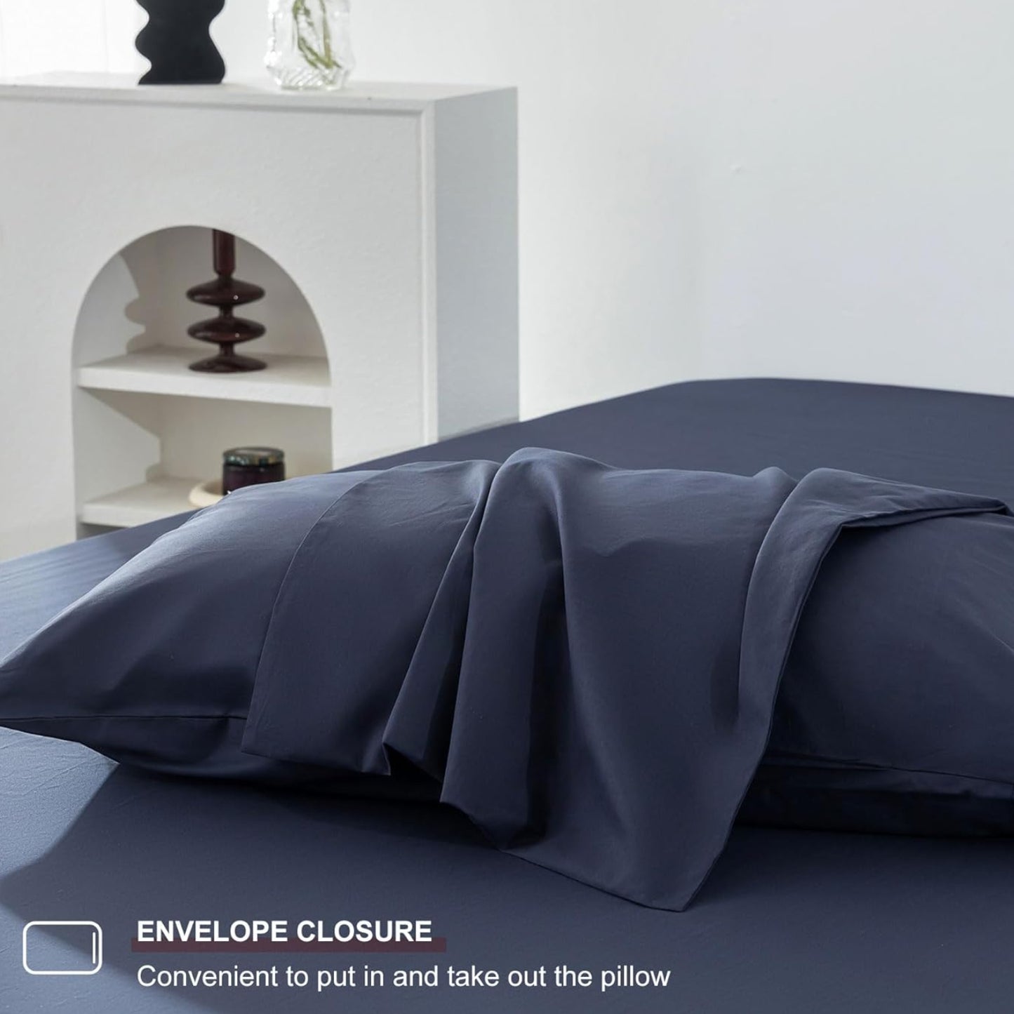 Dluxe Ave. ( FULL ) 4 Pcs 100% Egyptian Cotton Sheets Full Size Set/ 18"-24" Extra Deep Pocket/ Navy Blue