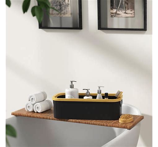 Dluxe Ave. Lifewit Toilet Tank Topper Paper Basket 2 Packs Bamboo Foldable Back of Toilet Organizer Tray with Handles 9.5L Bathroom Fabric Storage Bins for Countertop Shelves Closet Laundry Nursery Black