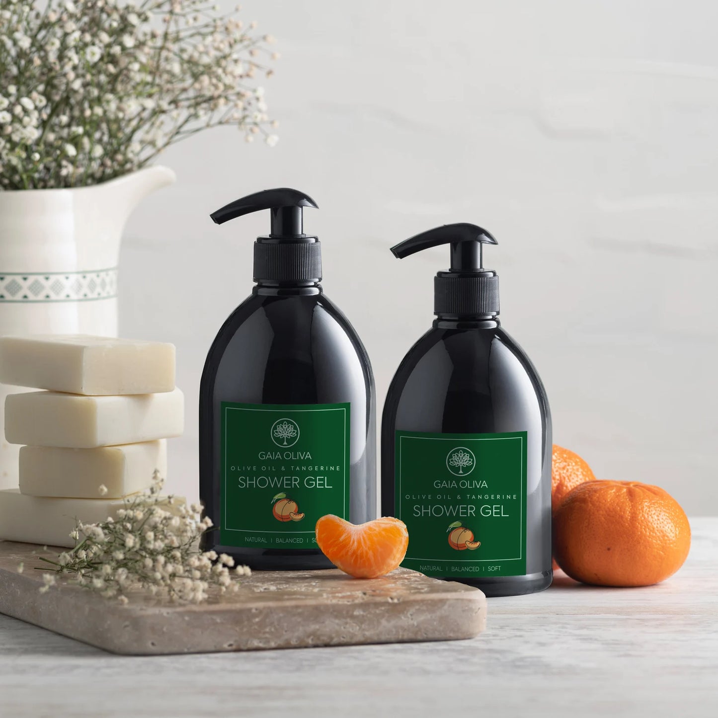 Dluxe Ave. Liquid Shower Gel Olive Oil with Tangerine Moisturizing Body Wash Bottle 16.9 FL OZ (Pack of 2)