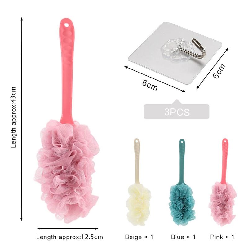Dluxe Ave. Long Handle Mesh Back Bath Shower Scrubber Brush
