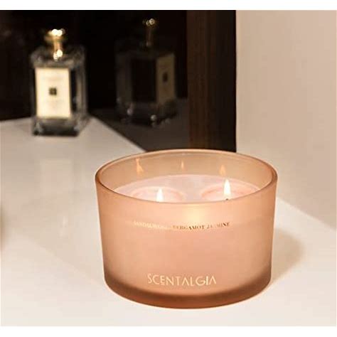 Dluxe Ave. Luxury Scented Candles/ Sandalwood Bergamot Jasmine Fragrance/Large 20 Oz
