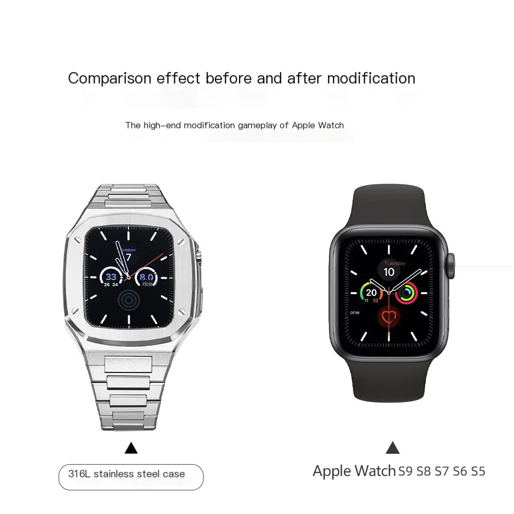 Dluxe Ave. Rose Gold Stainless Steel Case for Apple iWatch 44mm/45mm