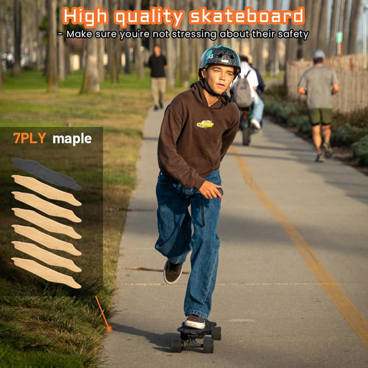 Dluxe Ave. Campus/V3S/V5/ENVY Electric Skateboard with Remote Top Speed Up to 29 Mph 4 Speed Smooth Braking Easy Carry Handle Design Suitable for Adults & Teens Beginners