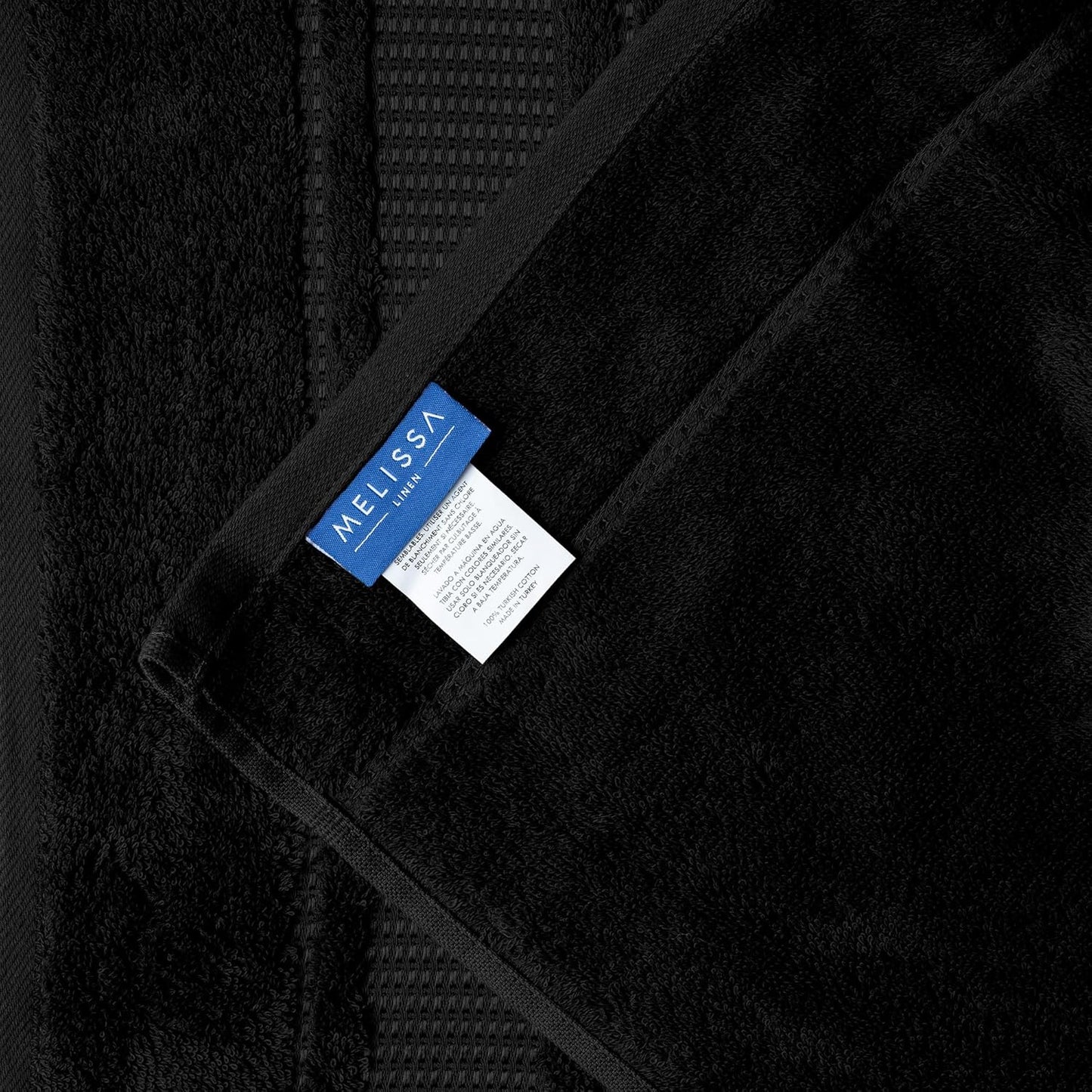 Dluxe Ave. TURKISH BATH TOWEL SET/ Cotton Soft/ 8 Piece (Jet Black)