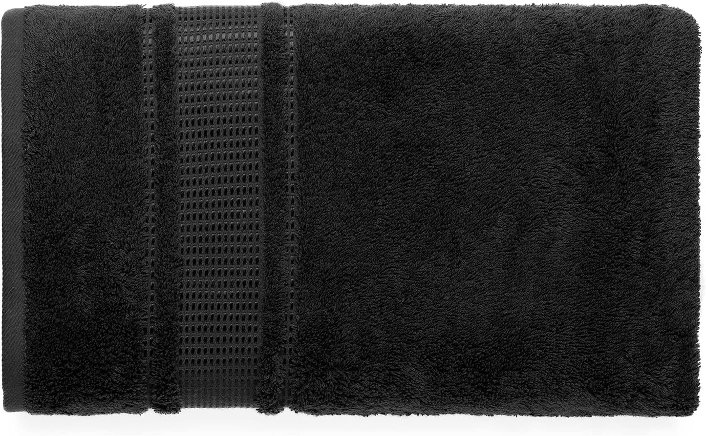 Dluxe Ave. TURKISH BATH TOWEL SET/ Cotton Soft/ 8 Piece (Jet Black)