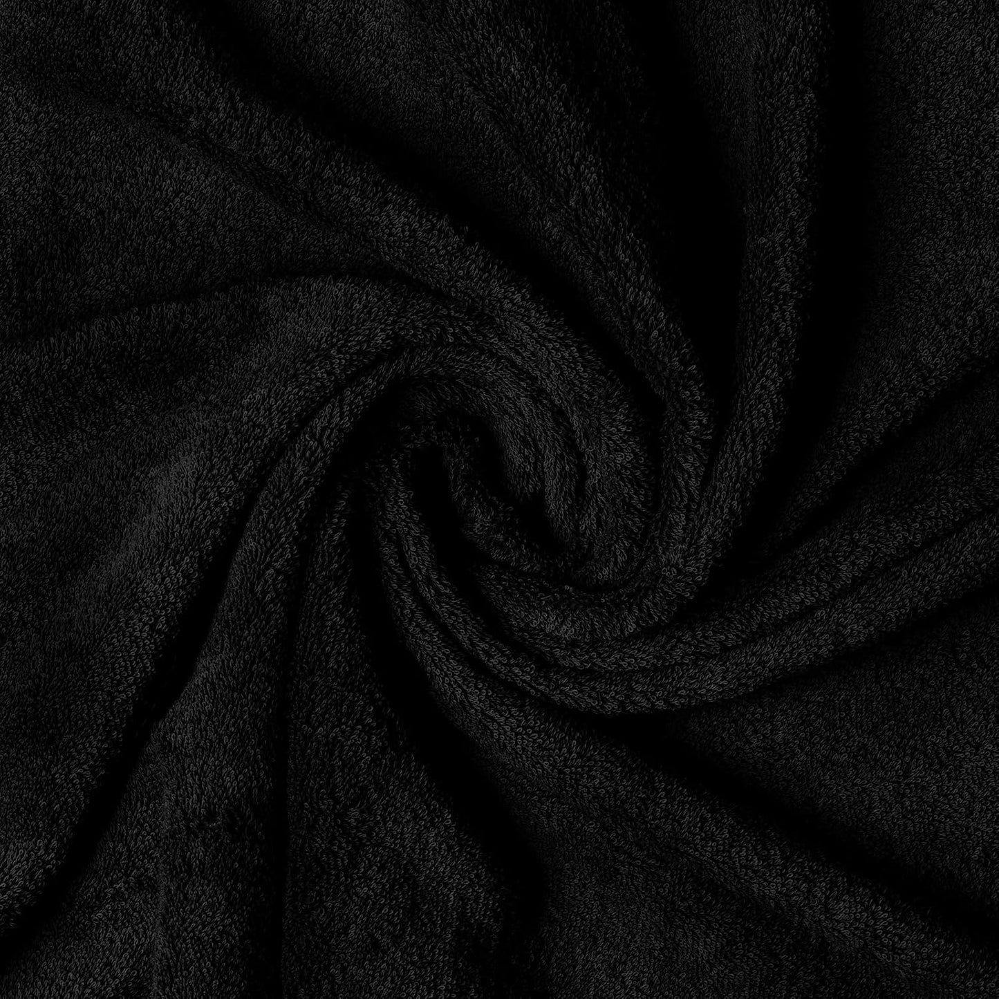 Dluxe Ave. TURKISH BATH TOWEL SET/ Cotton Soft/ 8 Piece (Jet Black)