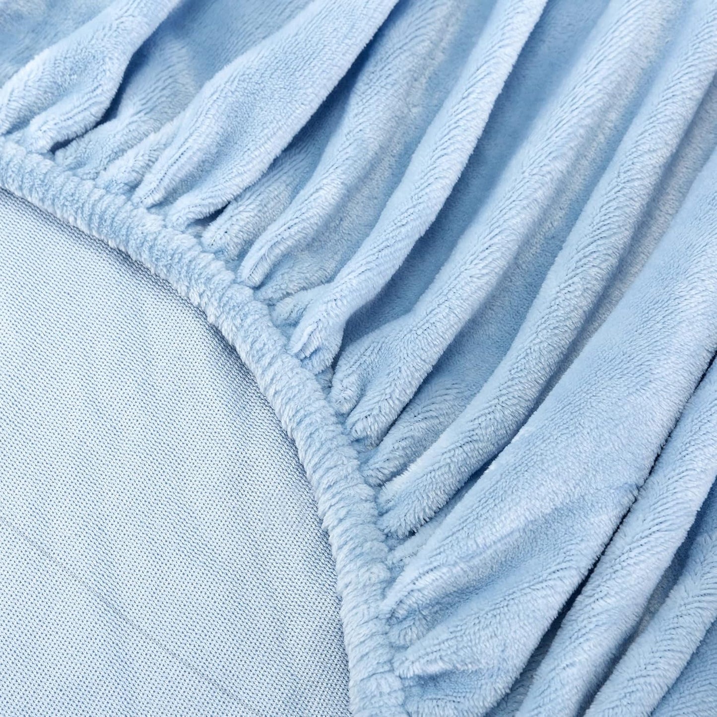 Dluxe Ave ( TWIN ) 3 Pcs Fleece Bed Sheet Set, Velvet Plush Sheets, Blue