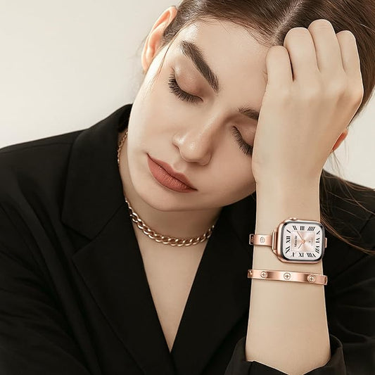 Dluxe Ave. Missair Compatible with Apple Watch Band 38mm 40mm 41mm 42mm 44mm 45mm 46mm 49mm Love Bracelet Women Dressy Jewelry Stainless Steel Metal Strap Wristband for iWatch Series 10 9 8 7 6 5 4 3 SE Ultra