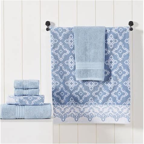 Dluxe Ave. Jacquard Solid Towel Set 6 Piece (Charlize Blue)