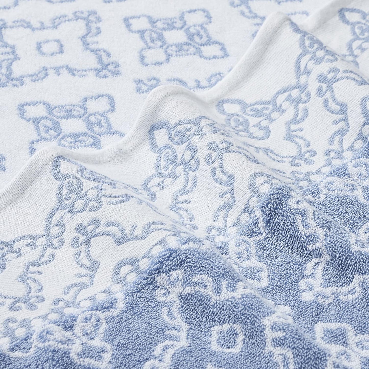 Dluxe Ave. Jacquard Solid Towel Set 6 Piece (Charlize Blue)